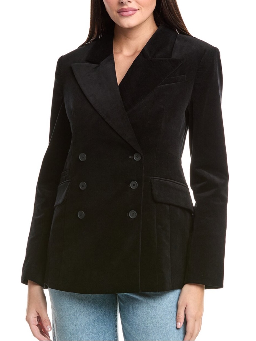 NWT AllSaints Sevenh Black Corduroy Double Breasted Blazer Size 10